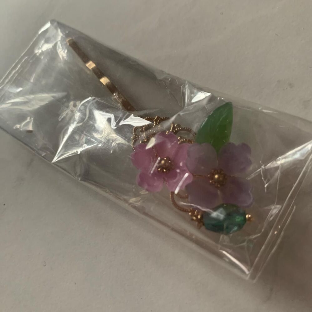 Floral Hanfu Hair Pin in Pink and Gold